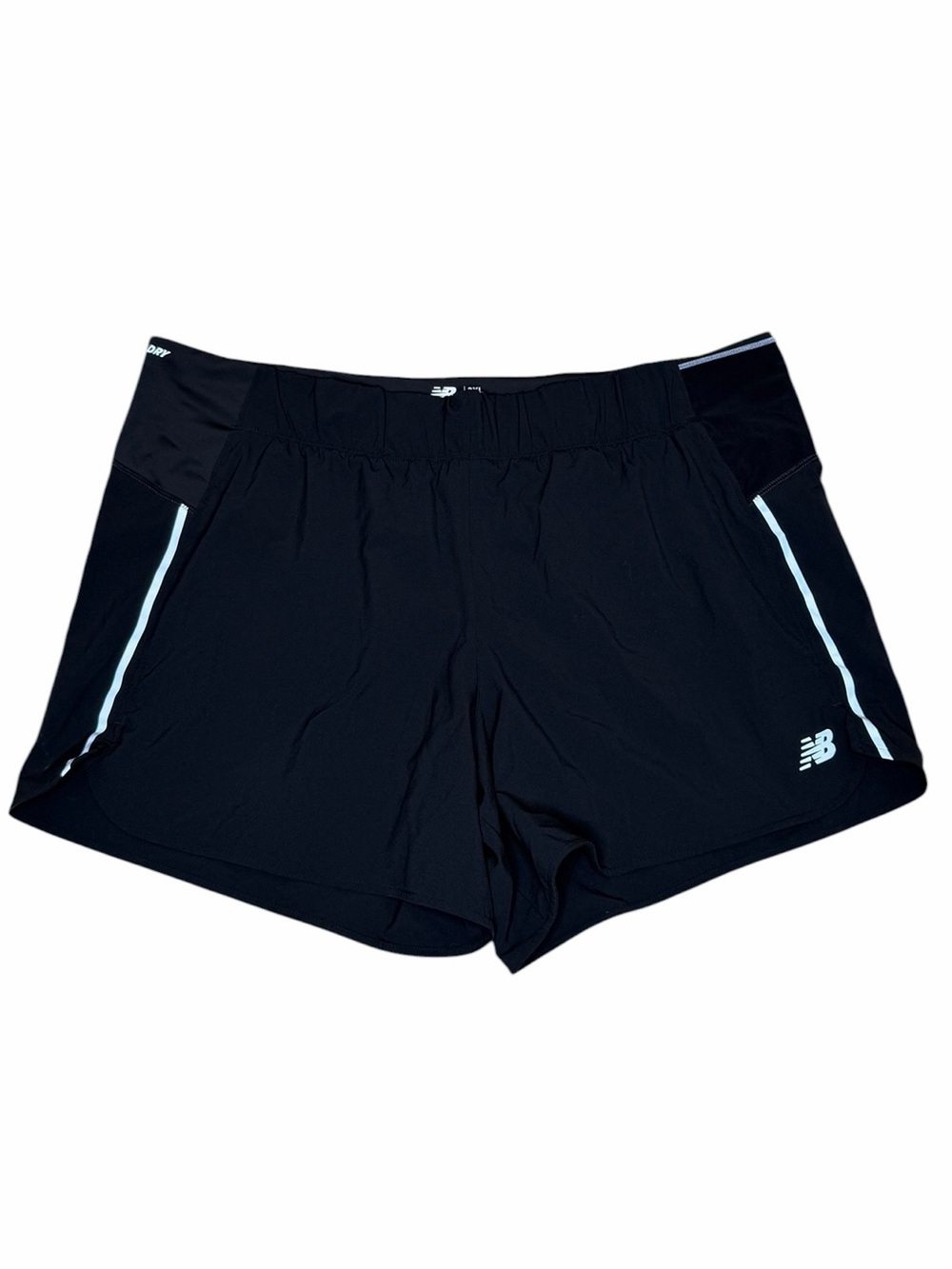 New Balance Running Shorts Women’s 2XL Black Lined Reflective Zip Pocket Run